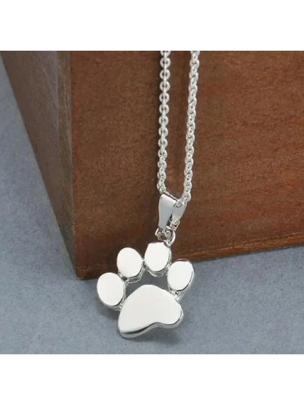 Chic Stainless Steel Paw Print Necklace Gold Plated or Silver Plated